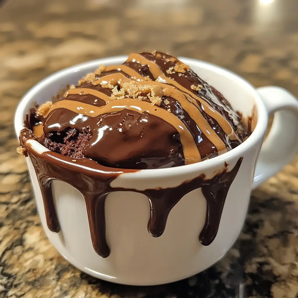 Chocolate Peanut Butter Lava Mug Cake