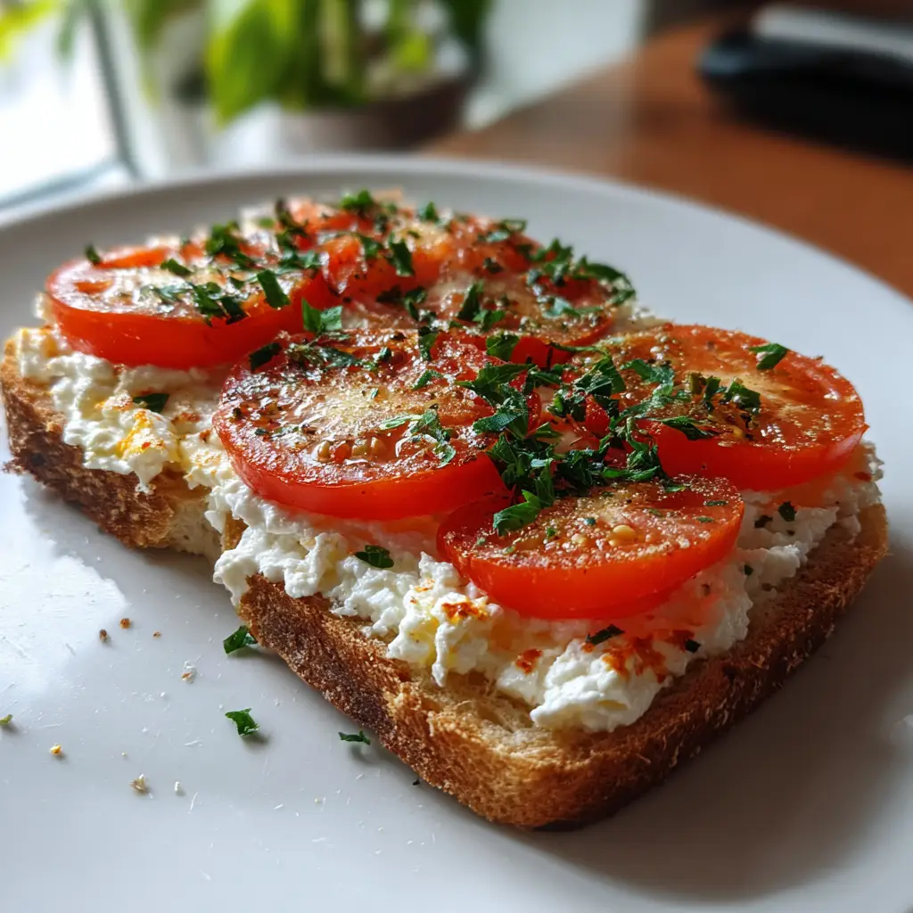 Tomato and Cottage Cheese Toast