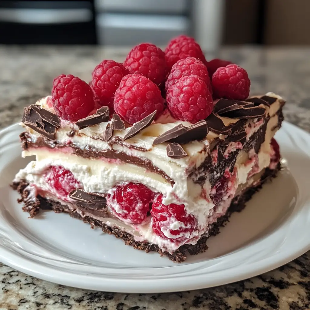 Raspberry Chocolate Lasagna Dessert