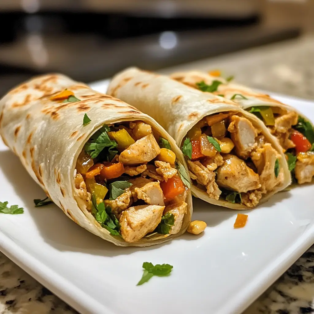 Thai Peanut Chicken Wraps