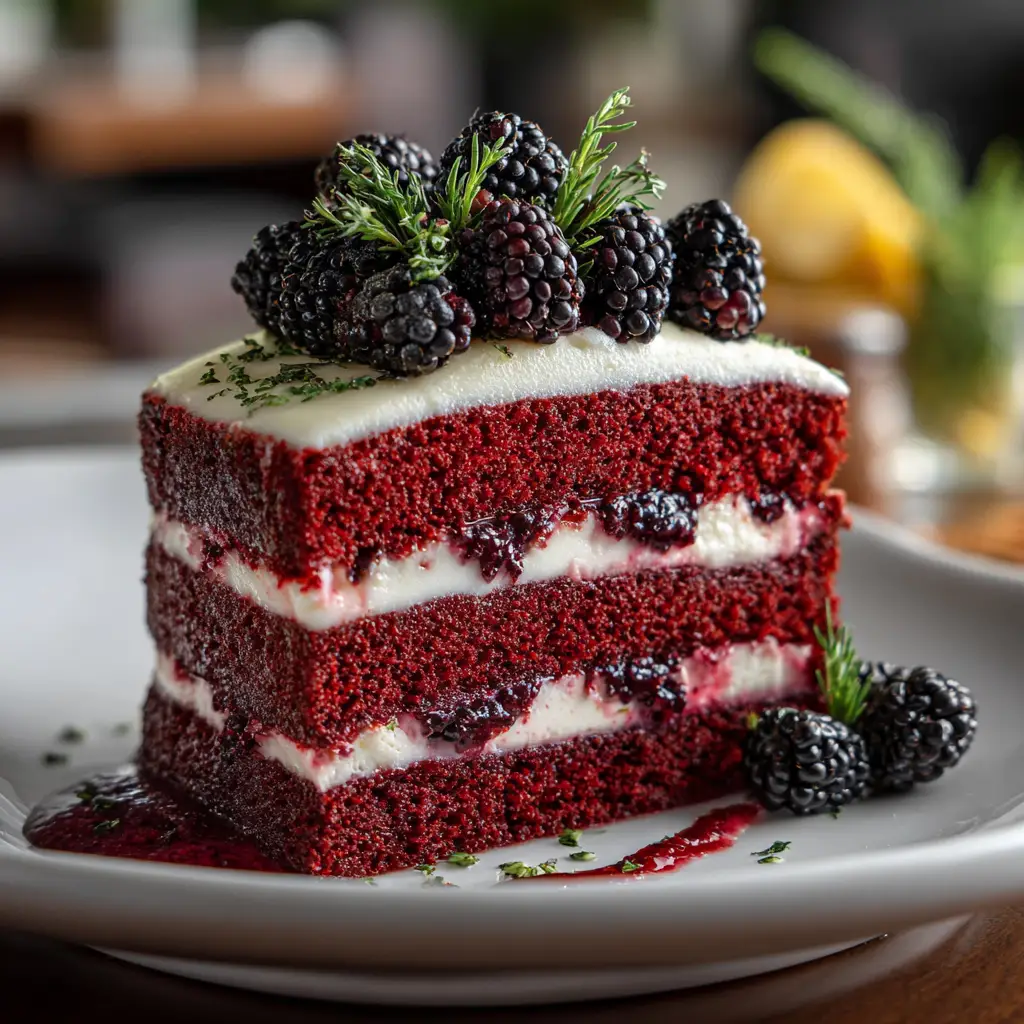 Black Velvet Blackberry Cake