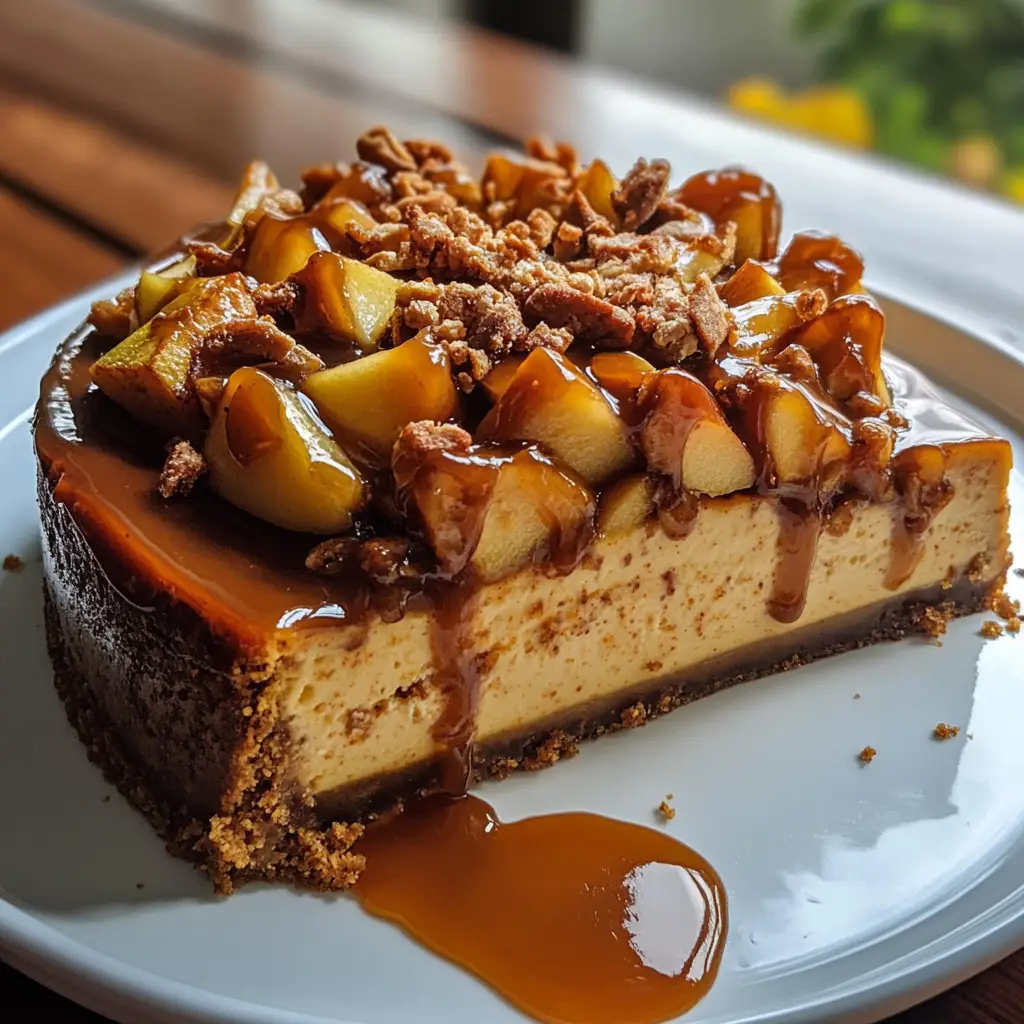 Caramel Apple Pumpkin Cheesecake