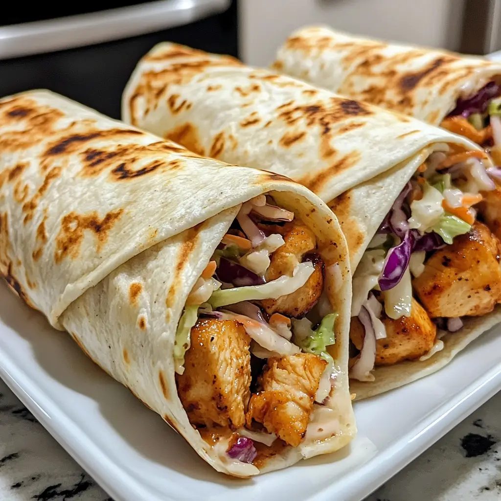 BBQ Chicken Coleslaw Wraps