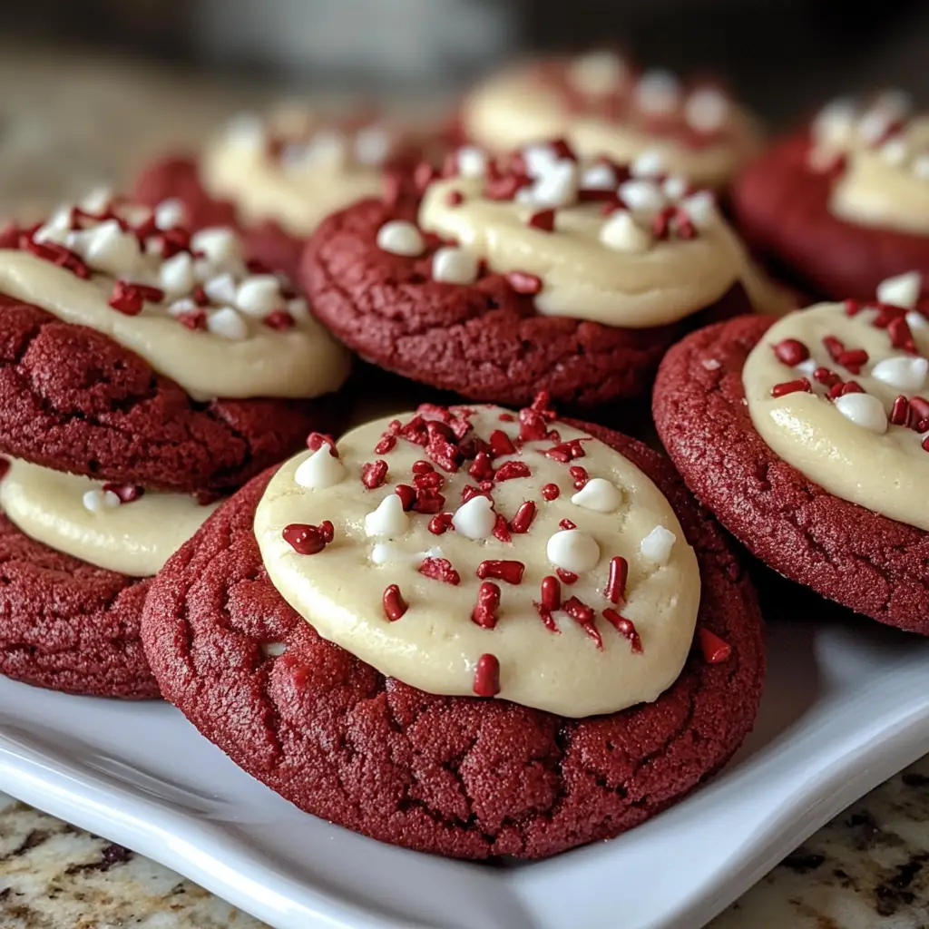Red Velvet White Chocolate Cheesecake Cookies