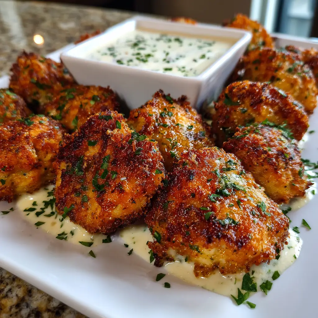 Cheesy Jalapeño Ranch Chicken Poppers with a Creamy Dip