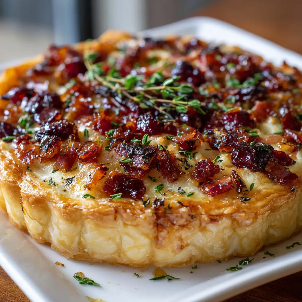 Cranberry Brie Tart with Pancetta & Thyme