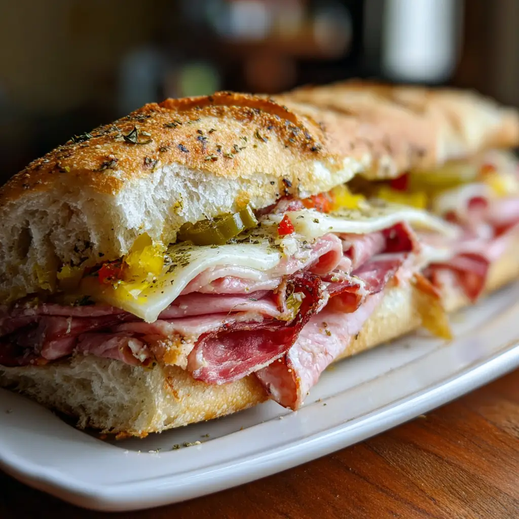 Classic Italian Muffuletta Sandwich
