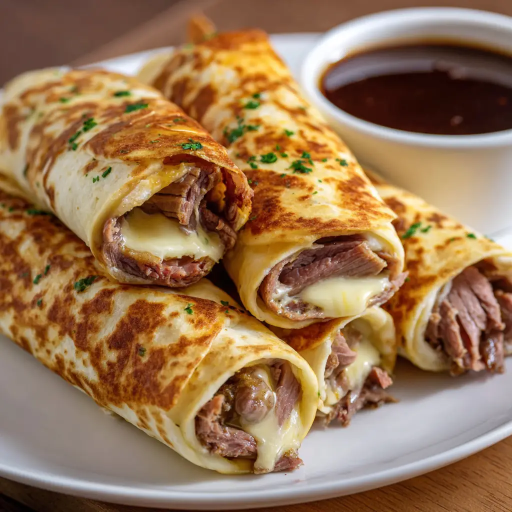 French Dip Tortilla Roll Ups