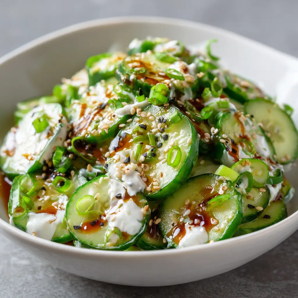 Creamy Asian Cucumber Salad Bowl
