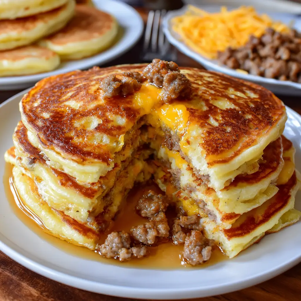Sausage Cheese Sheet Pancakes