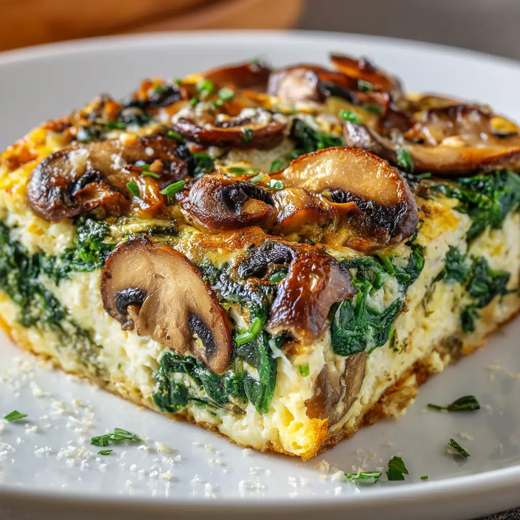Spinach Mushroom Breakfast Casserole