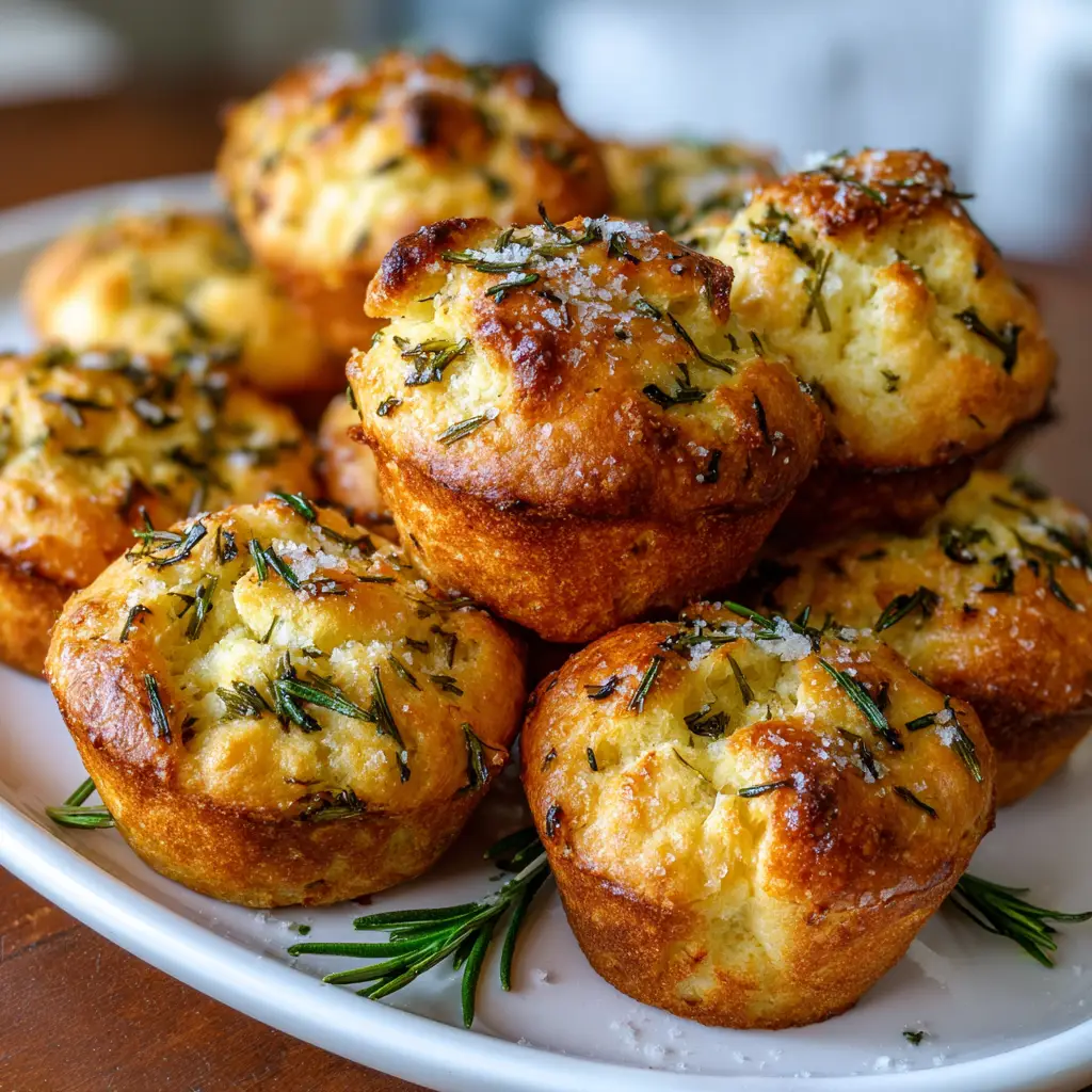 Garlic Rosemary Focaccia Muffins