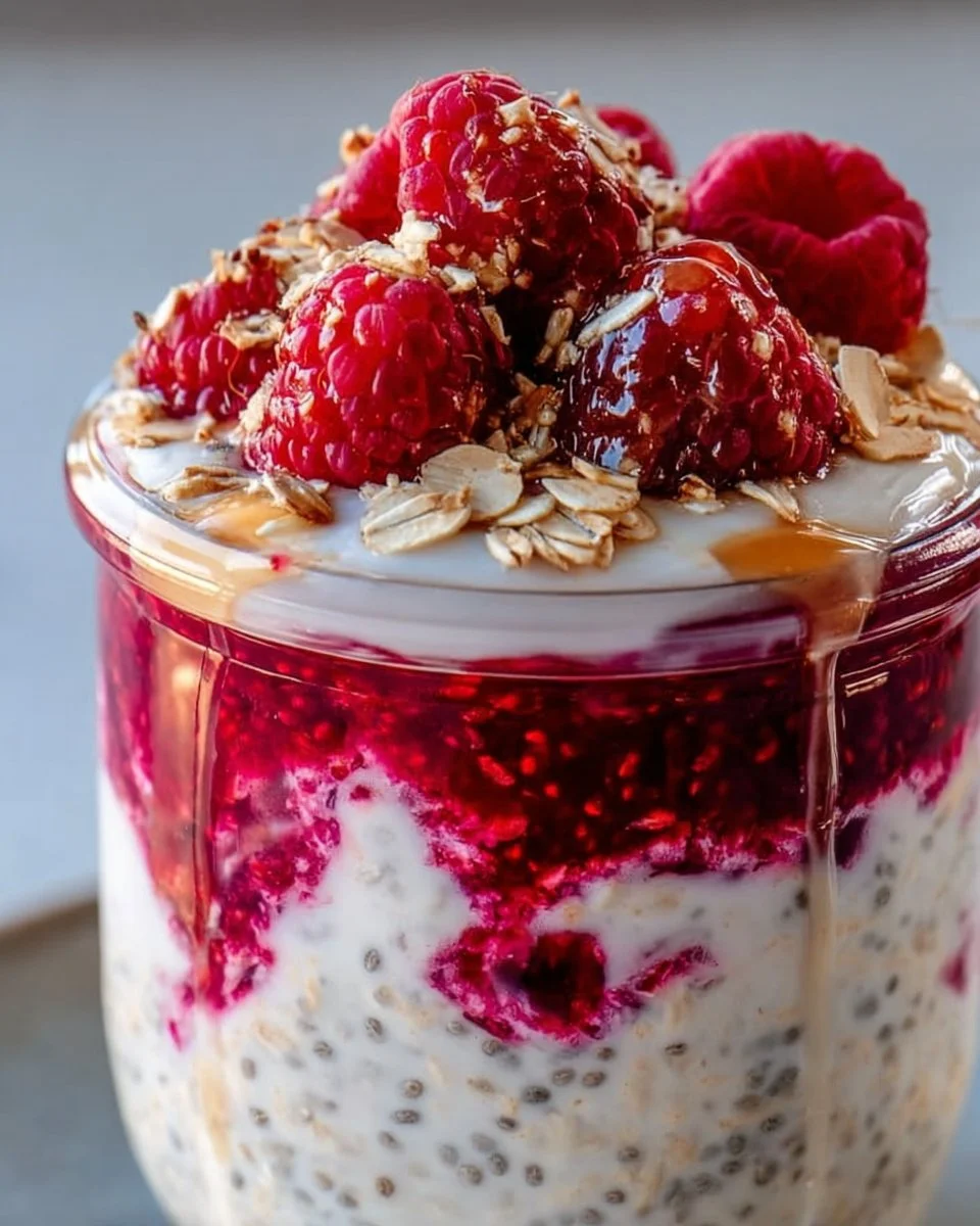 Overnight Oats with Raspberry Chia