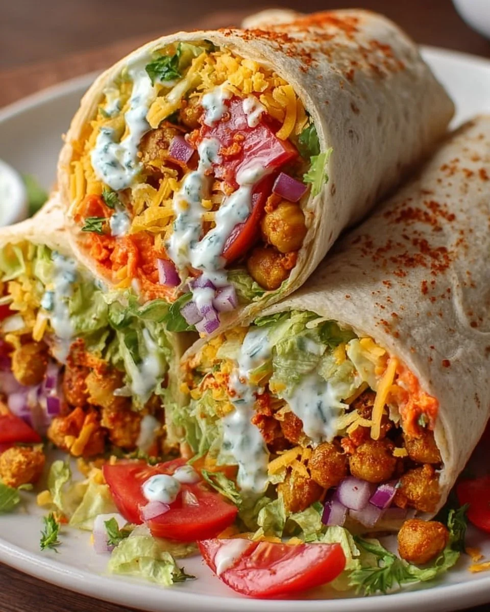 15-Minute Buffalo Chickpea Wraps