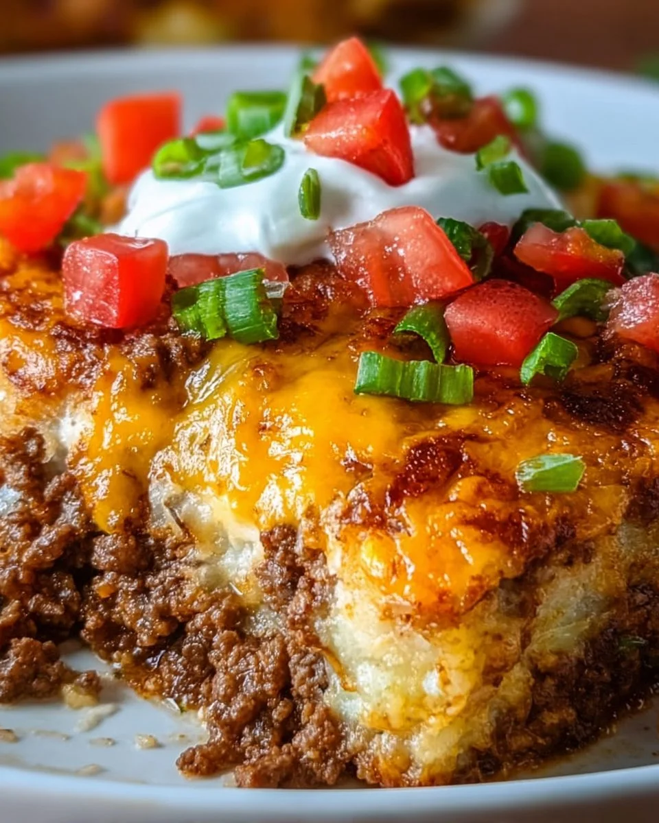 Delicious Cheesy Keto Taco Casserole ready to serve.