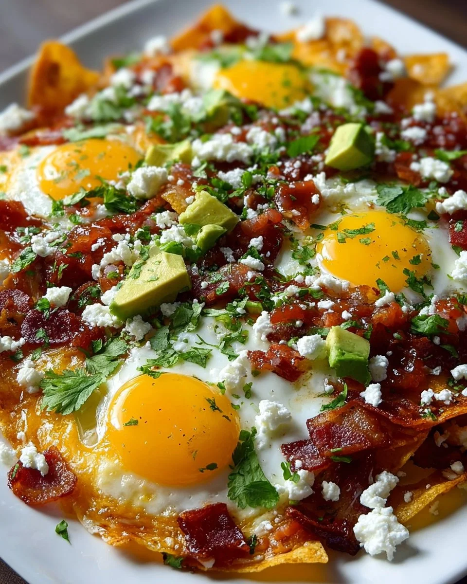 Chilaquiles con Tocino, Huevos y Queso