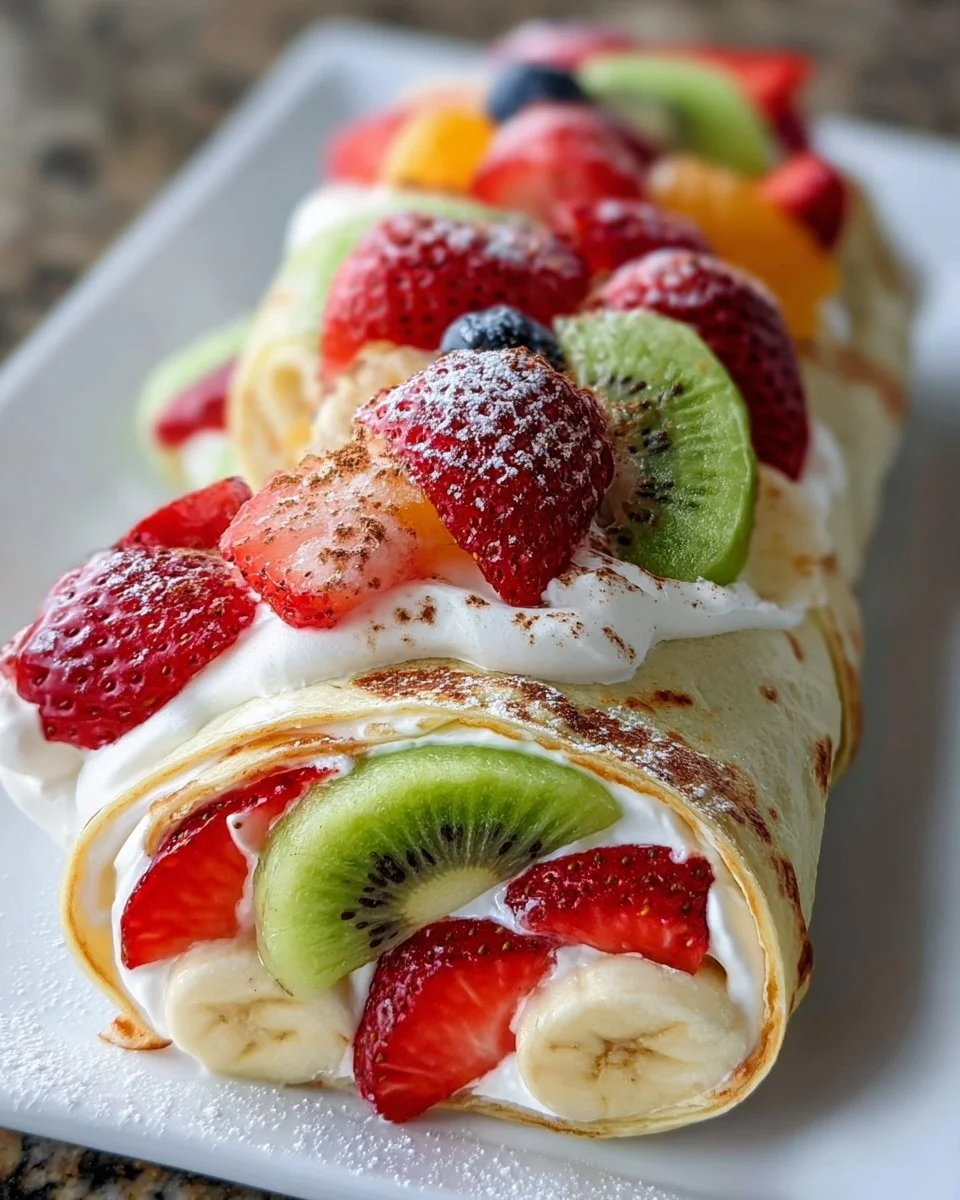 Creamy Fruit Salad Rollups