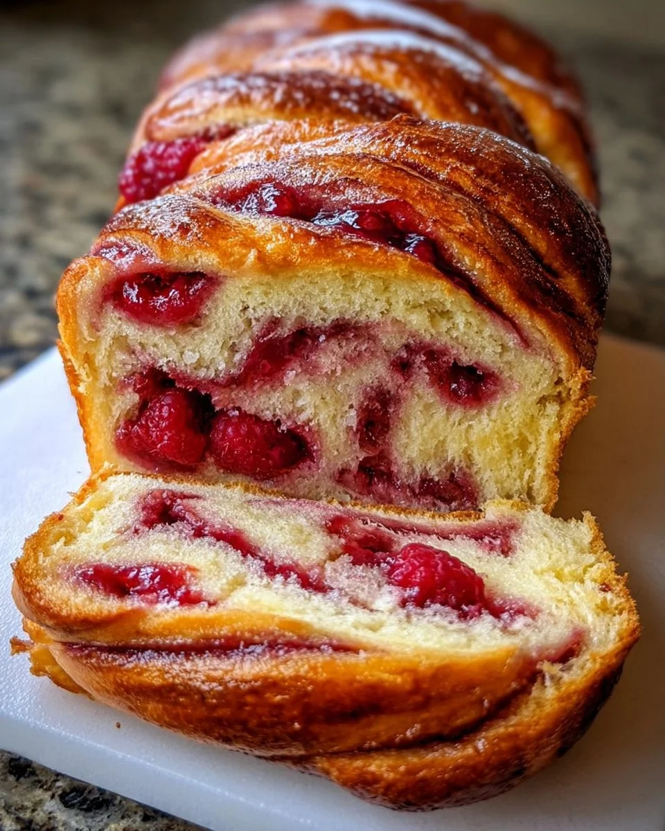 Raspberry Swirl Brioche Loaf