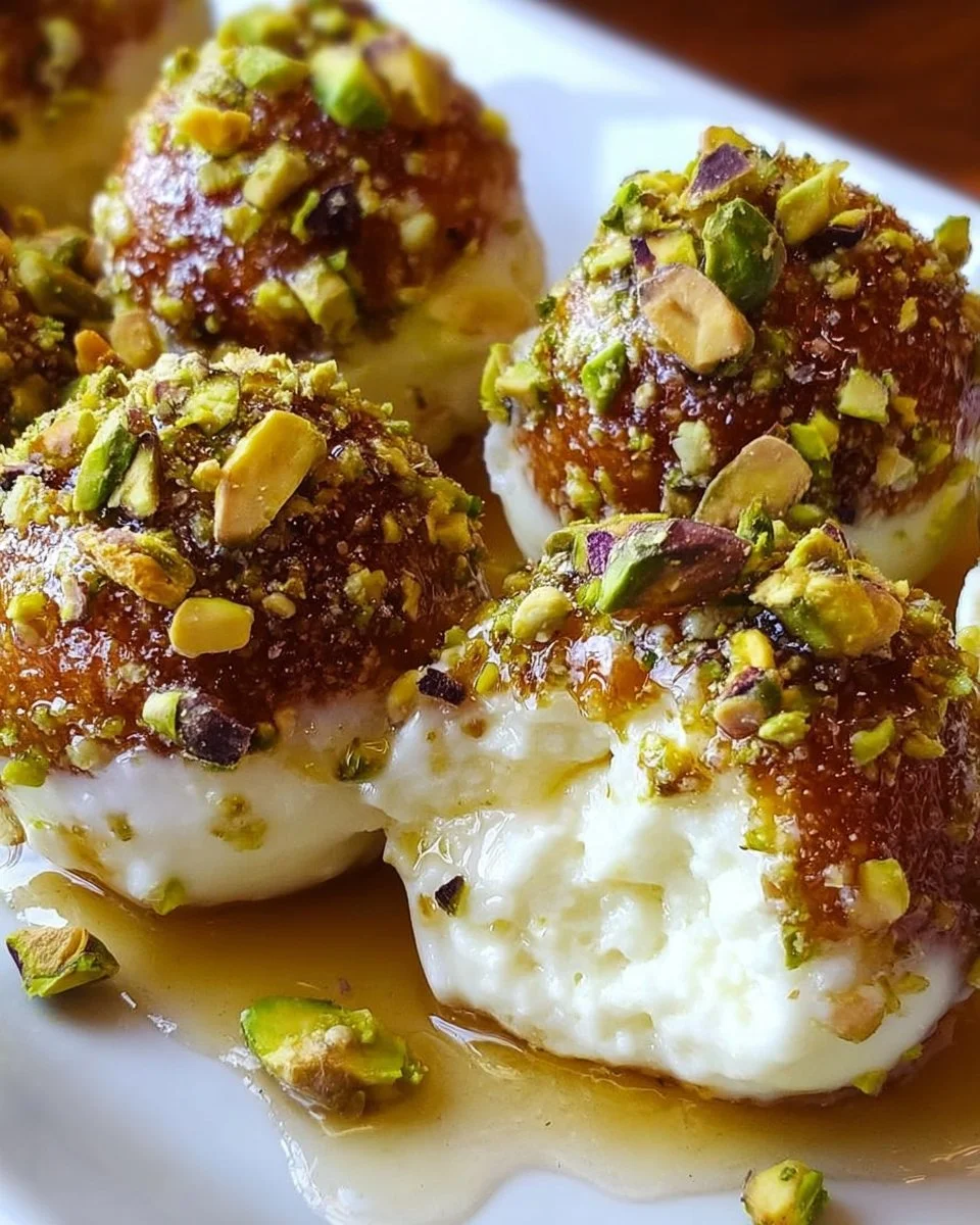 Ricotta Pistachio Honey Bites