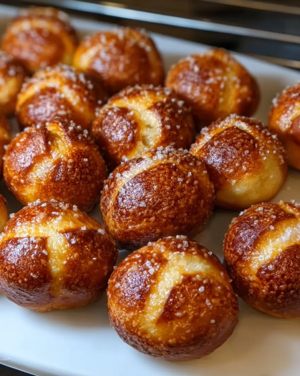 Soft and chewy sourdough pretzel bites made with sourdough discard