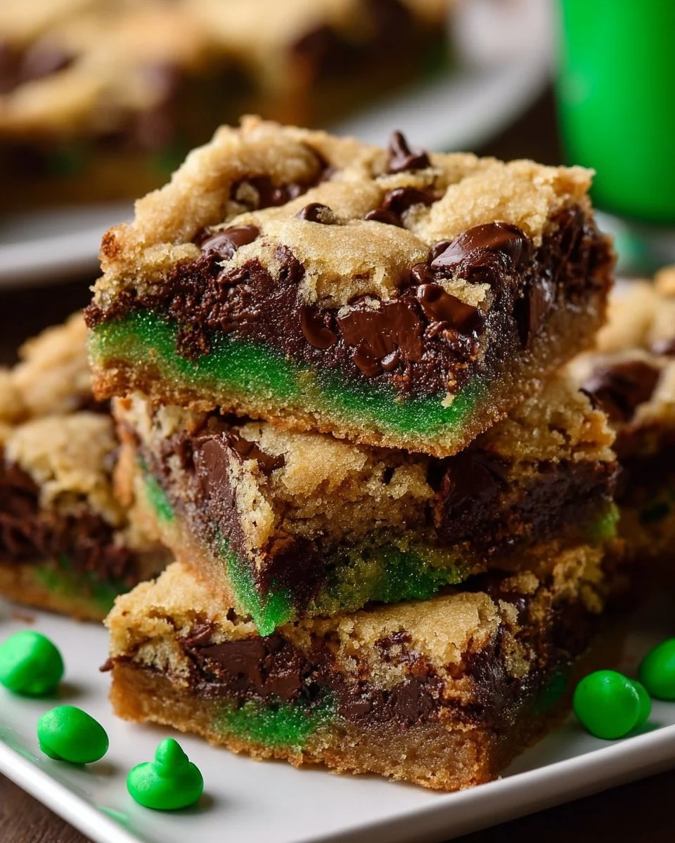 St. Patrick’s Day Chocolate Chip Cookie Bars