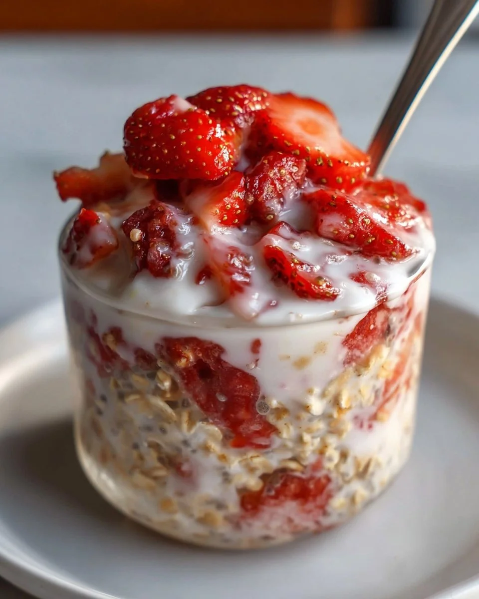 Strawberries and Cream Overnight Oats