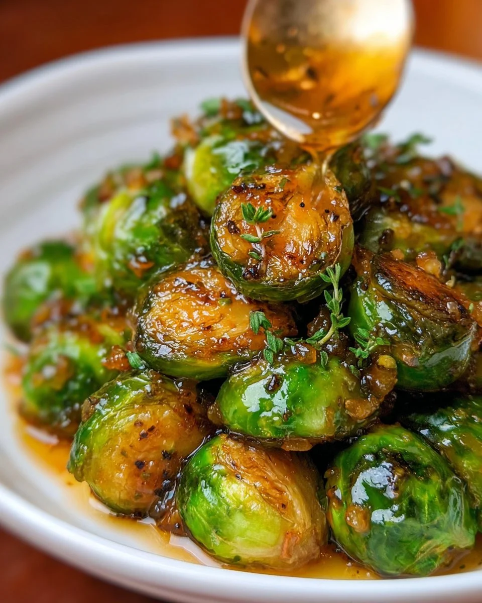 Delicious Citrus Glazed Brussels Sprouts served in a bowl.