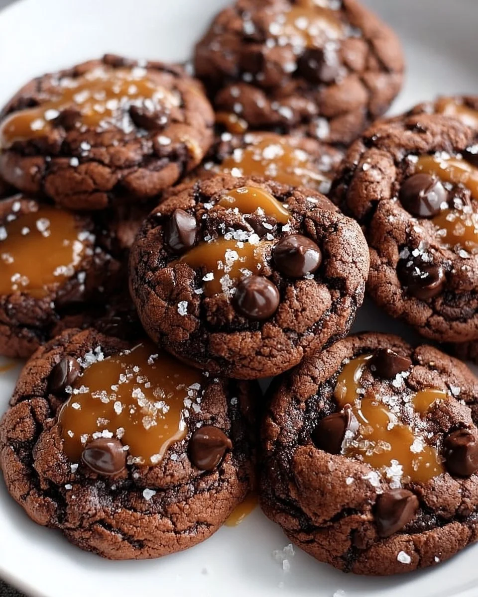 Double Chocolate Salted Caramel Cookies