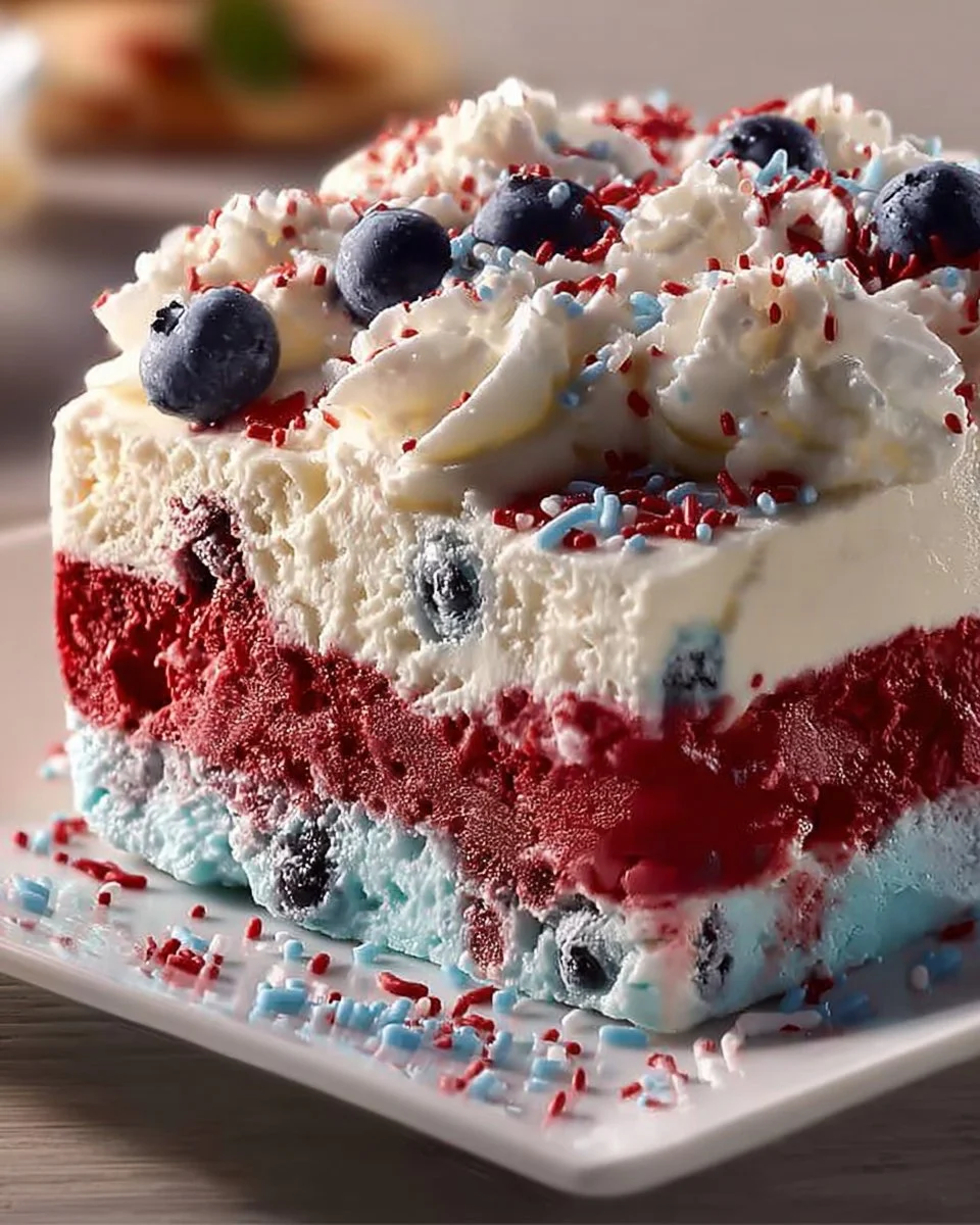 Frozen 3 – USA Flag Colors Ice Cream Cake