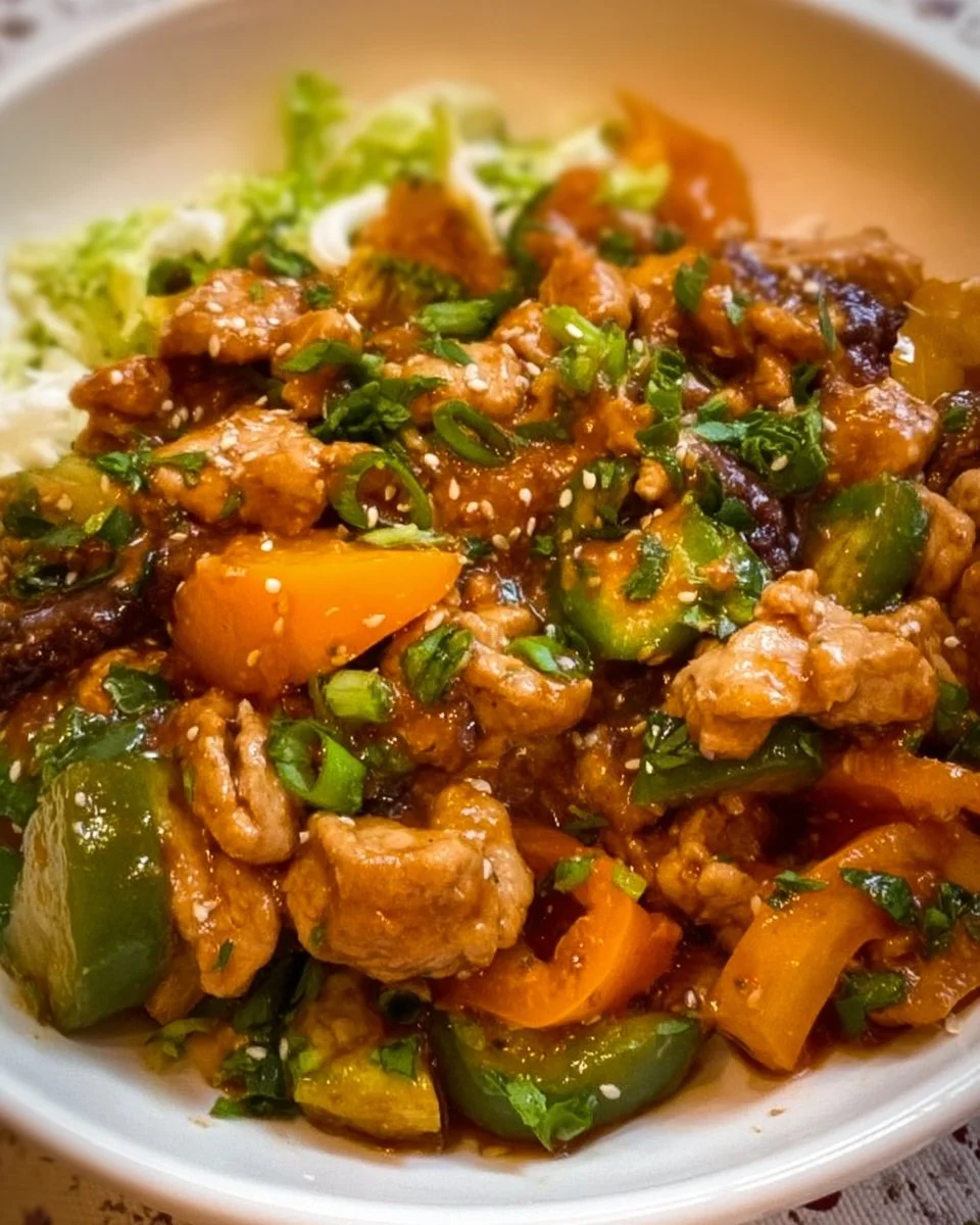 Healthy Asian Stir Fry with Ground Chicken