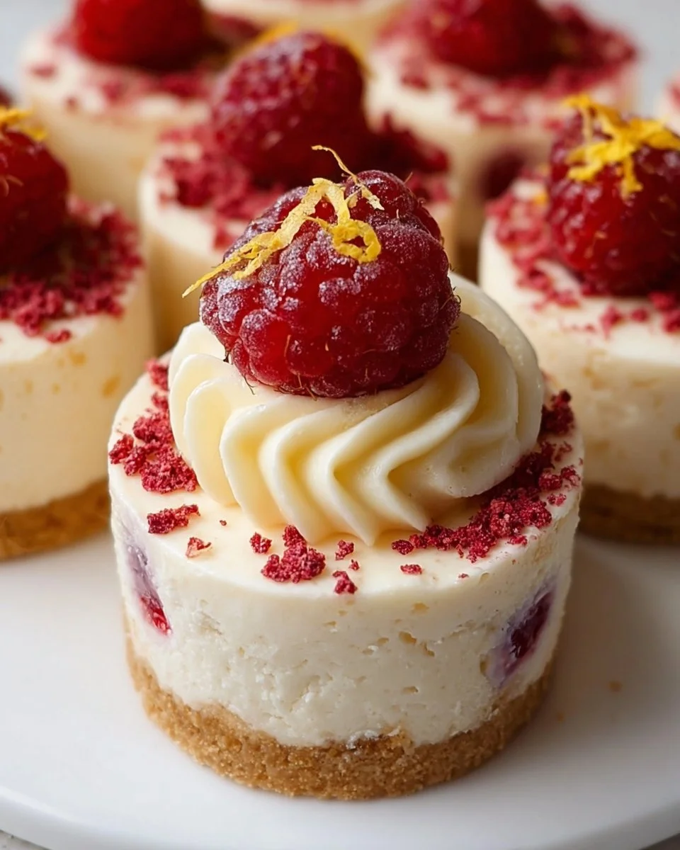 Mini Lemon &amp; Raspberry Cheesecakes