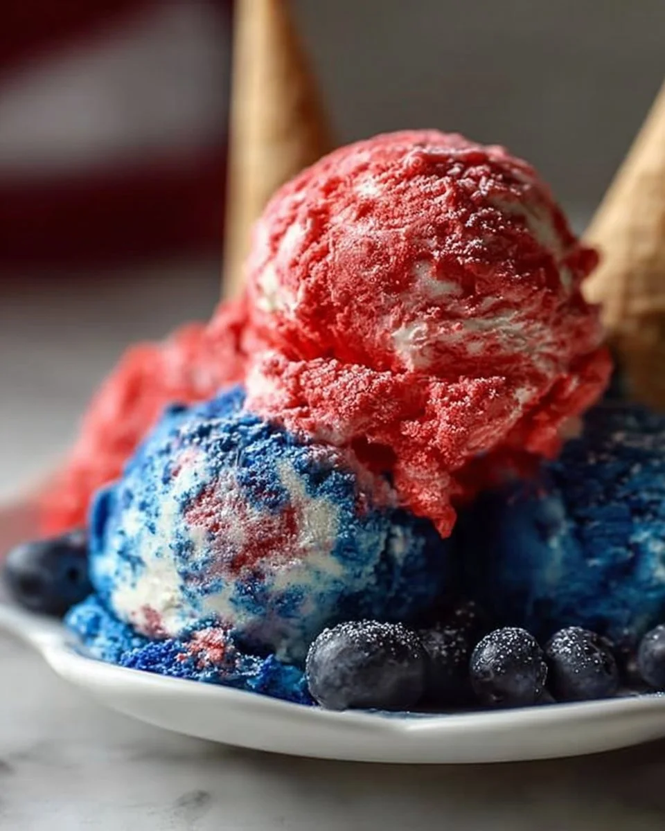 Patriotic Blue Red Ice Cream