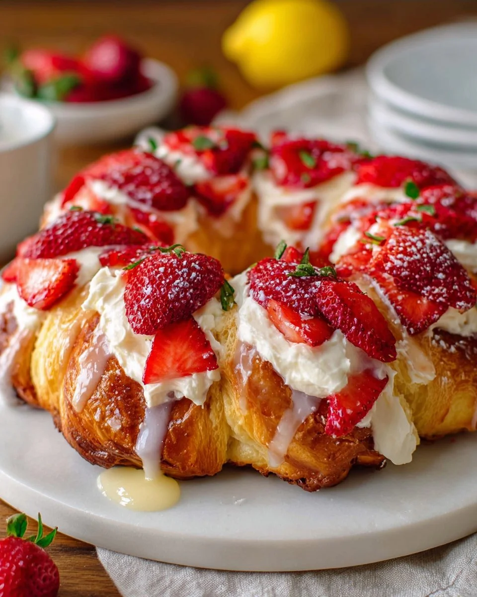 Strawberry Lemon Cream Cheese Crescent Ring