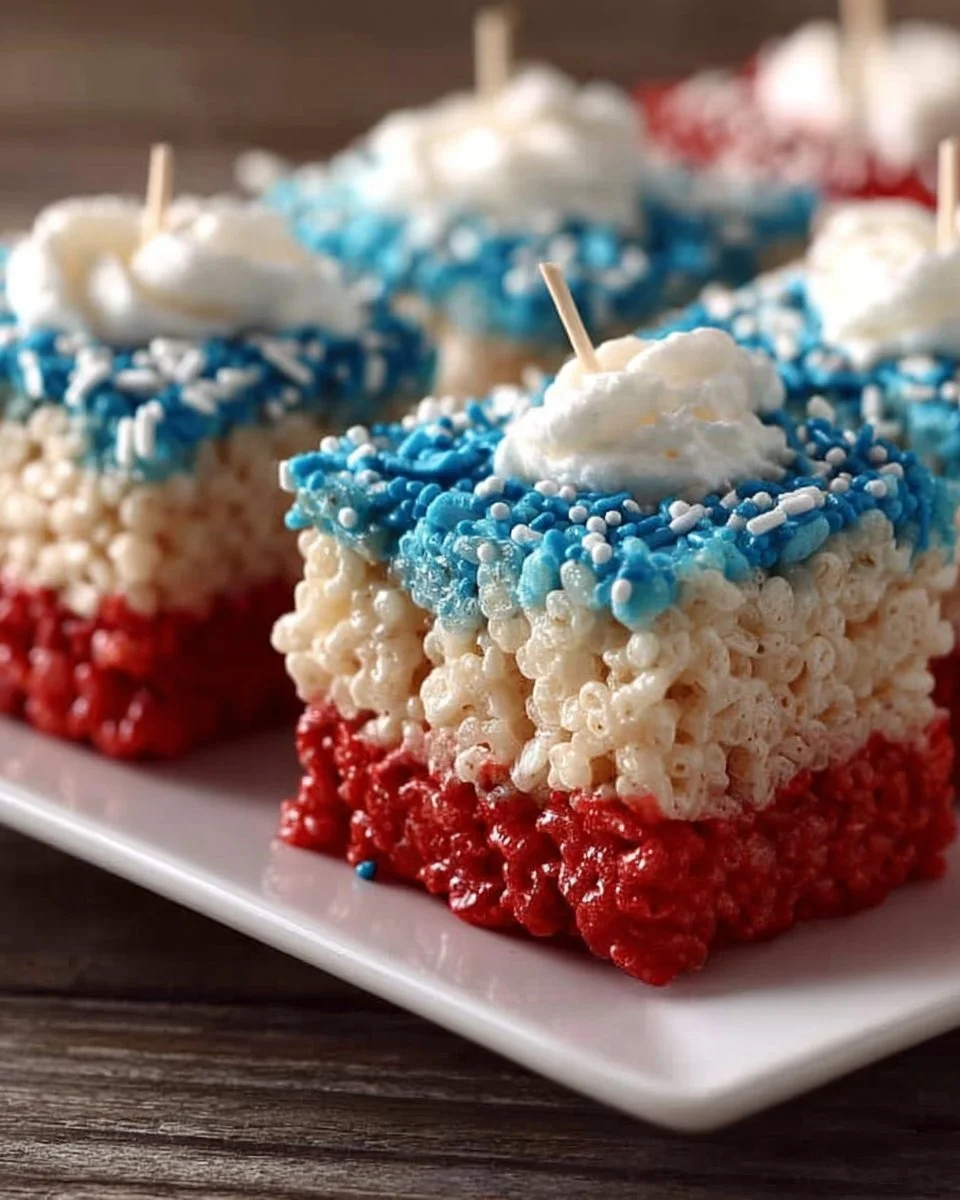 USA Flag Dessert Rice Krispie Bars