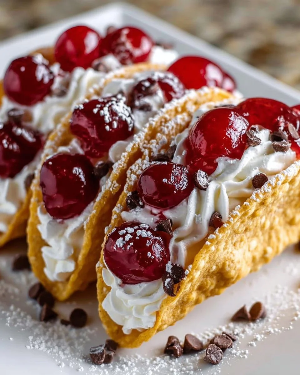 Cherry Cheesecake Tacos
