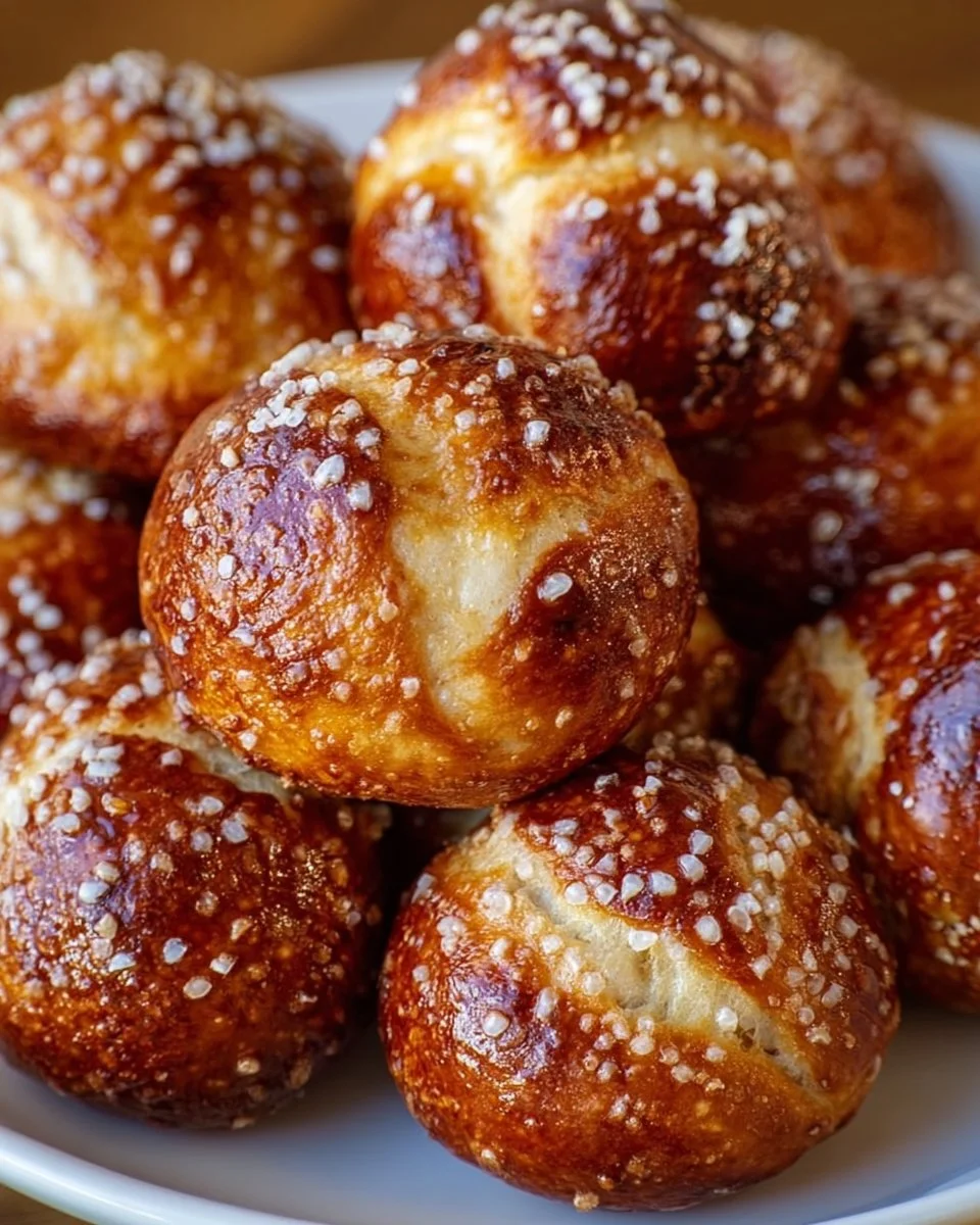 Deliciously soft and chewy sourdough pretzel bites ready to be enjoyed