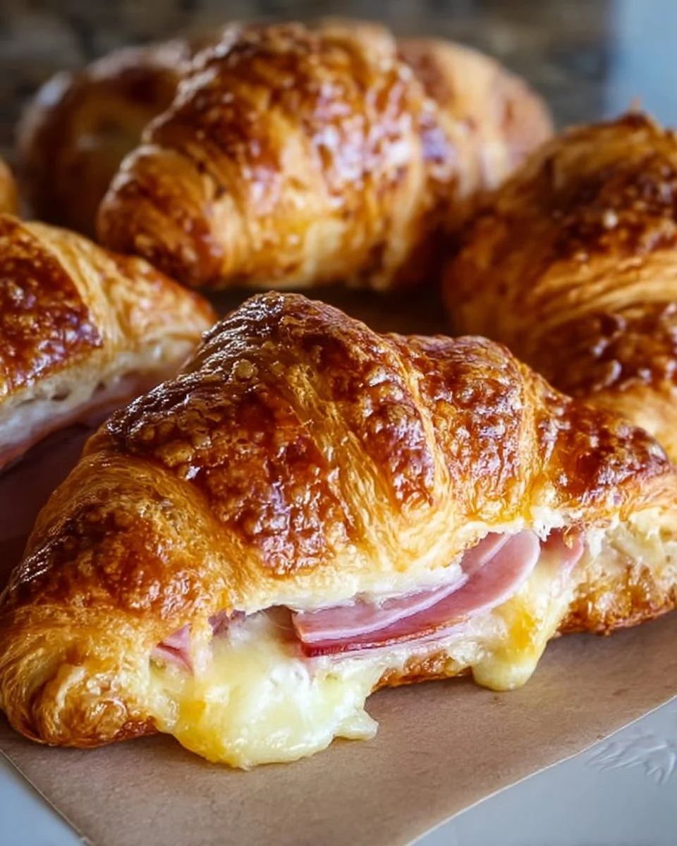 Sourdough Ham & Cheese Croissants