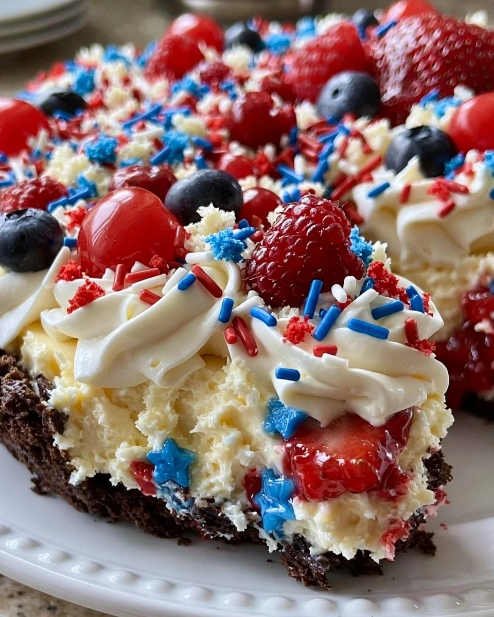 4th of July Cookie Cheesecake Pie