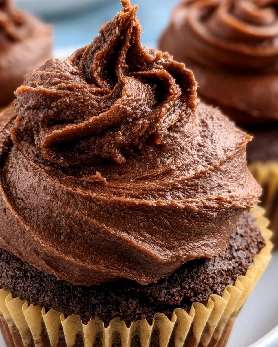 Delicious chocolate cream cheese frosting swirled on a decadent chocolate cake