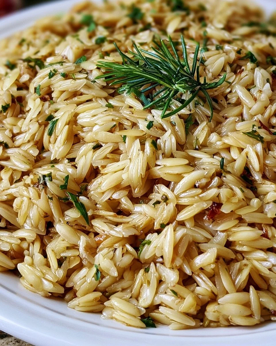 Orzo Rice Pilaf with Garlic and Herbs