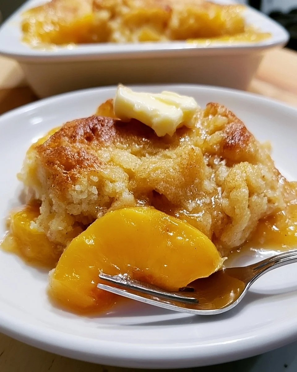 3-Ingredient Peach Dump Cake