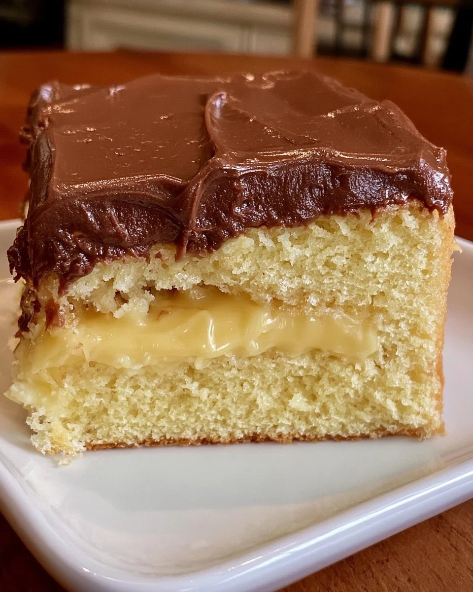 Boston Cream Poke Cake