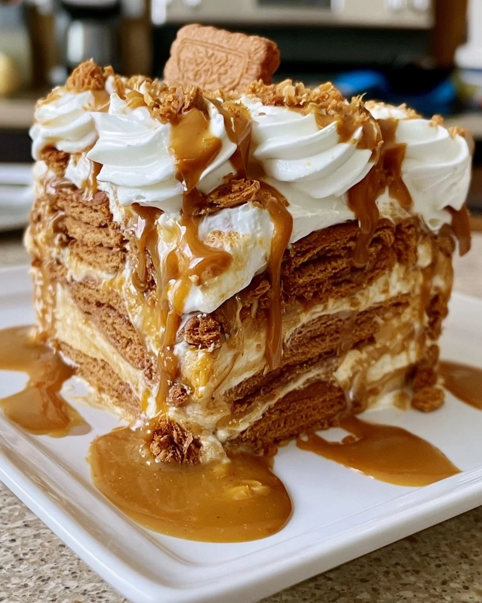 Lotus Biscoff Cookie Butter Icebox Cake