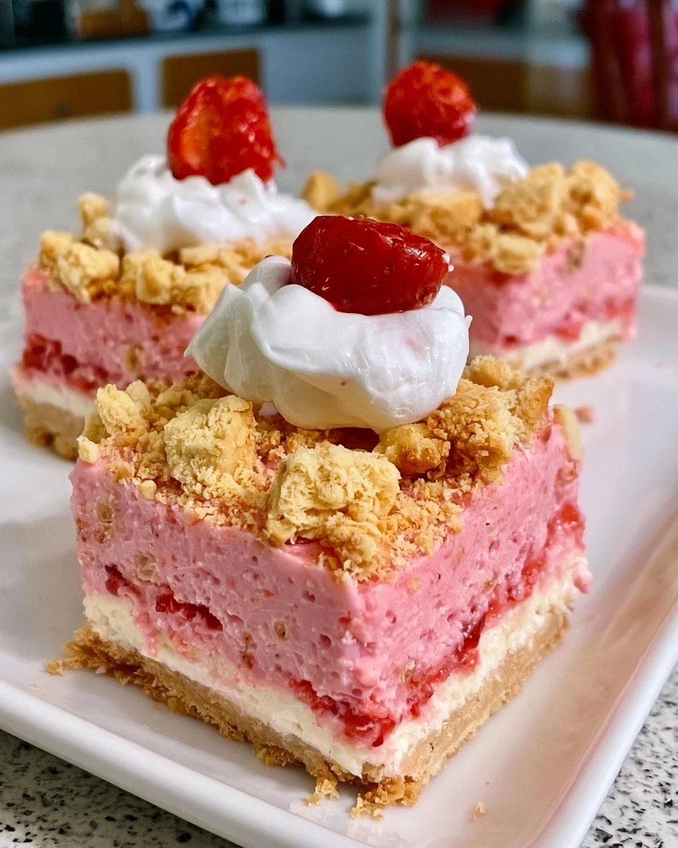 No-Bake Strawberry Crunch Bars