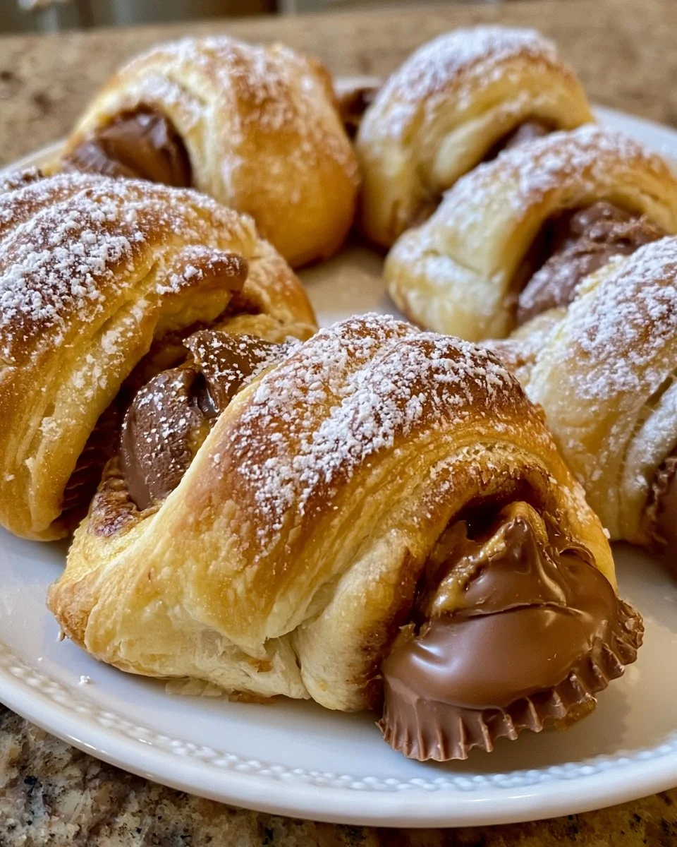 Delicious Reese's stuffed crescent rolls baked to perfection.