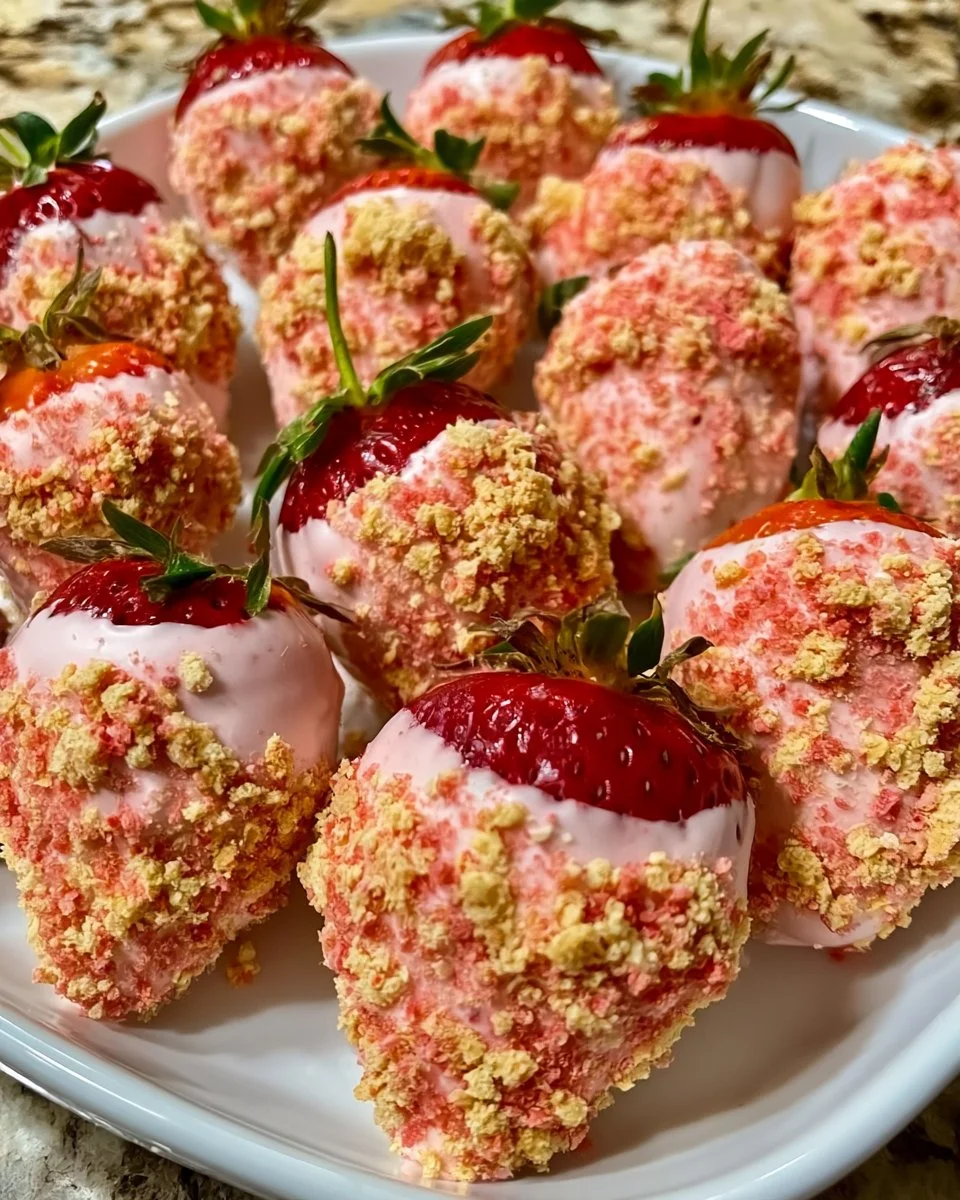 Strawberry Crunch Coated Strawberries